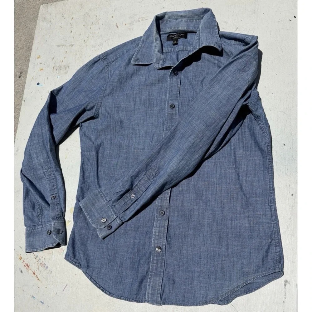 Men's Banana Republic Shirt Blue Button-Down M Casual Preppy City Denim Ranch